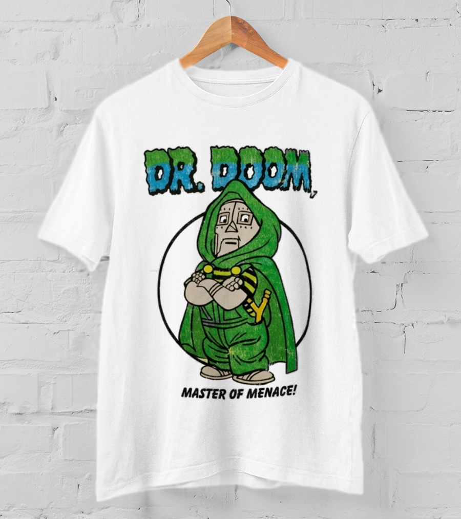 Dr Doom Master Of Menace Green Cloak Comic Style Villain T-Shirt