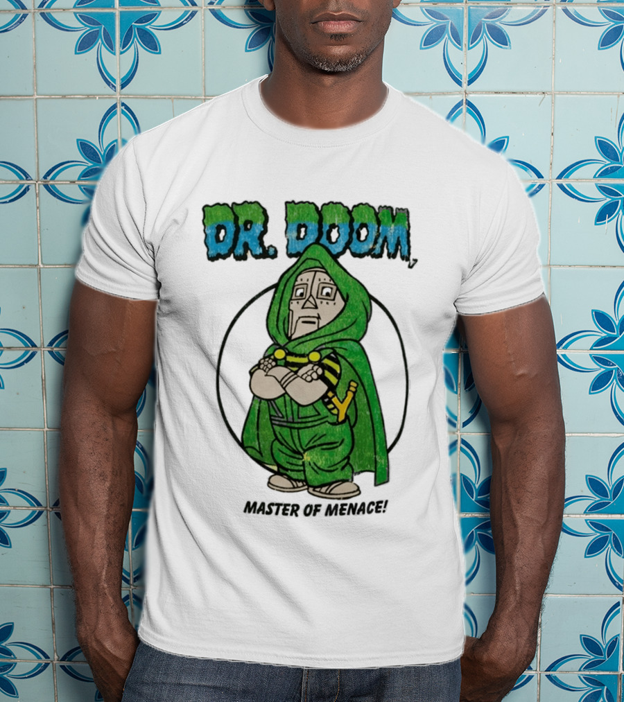 Dr Doom Master Of Menace Green Cloak Comic Style Villain T-Shirt