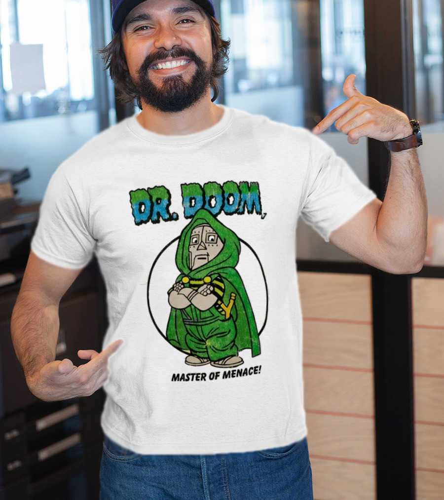 Dr Doom Master Of Menace Green Cloak Comic Style Villain T-Shirt