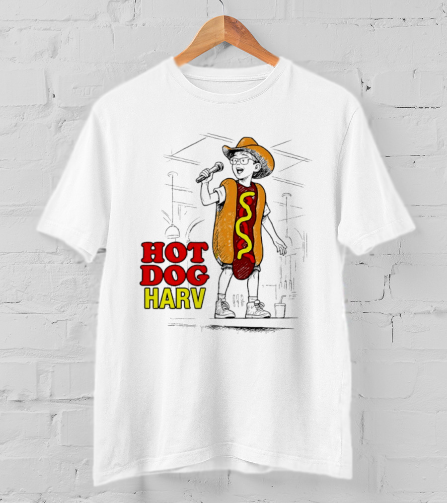 HOT DOG HARV Costume Stage Microphone Cowboy Hat T-Shirt