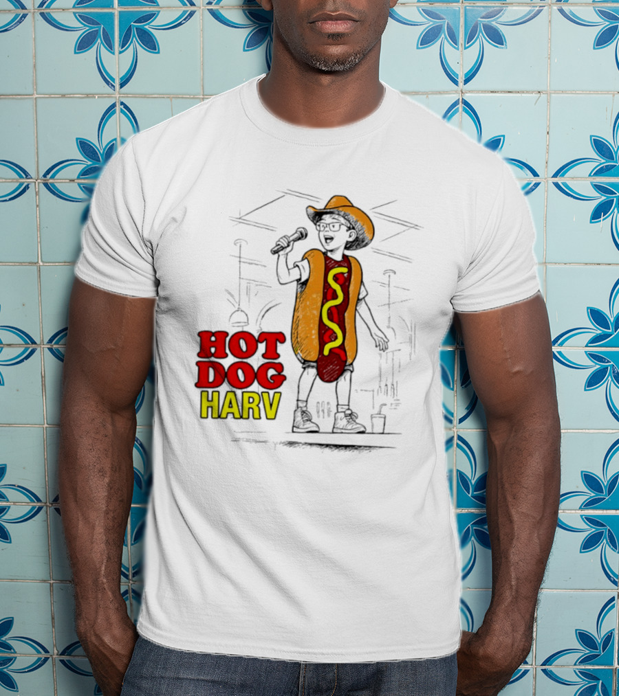 HOT DOG HARV Costume Stage Microphone Cowboy Hat T-Shirt