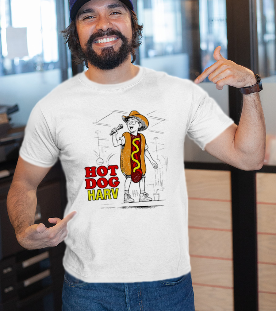HOT DOG HARV Costume Stage Microphone Cowboy Hat T-Shirt