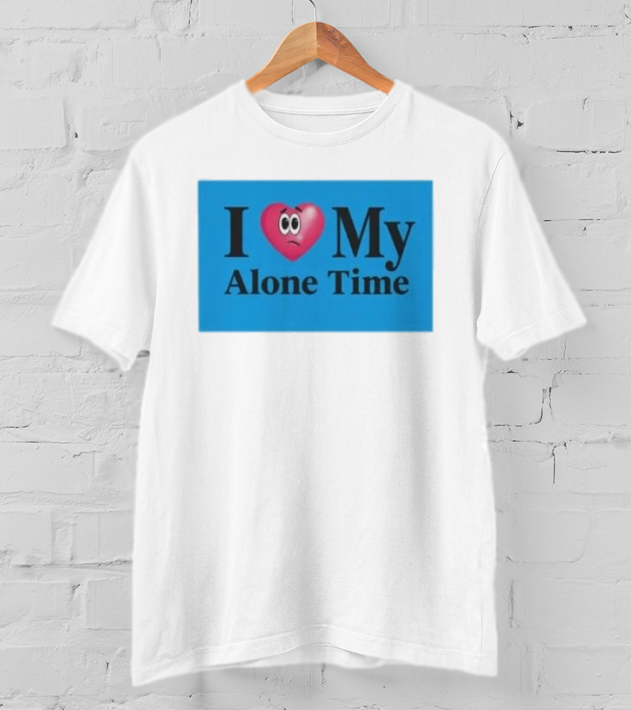 I Heart My Alone Time With Pink Heart Eyes T-Shirt