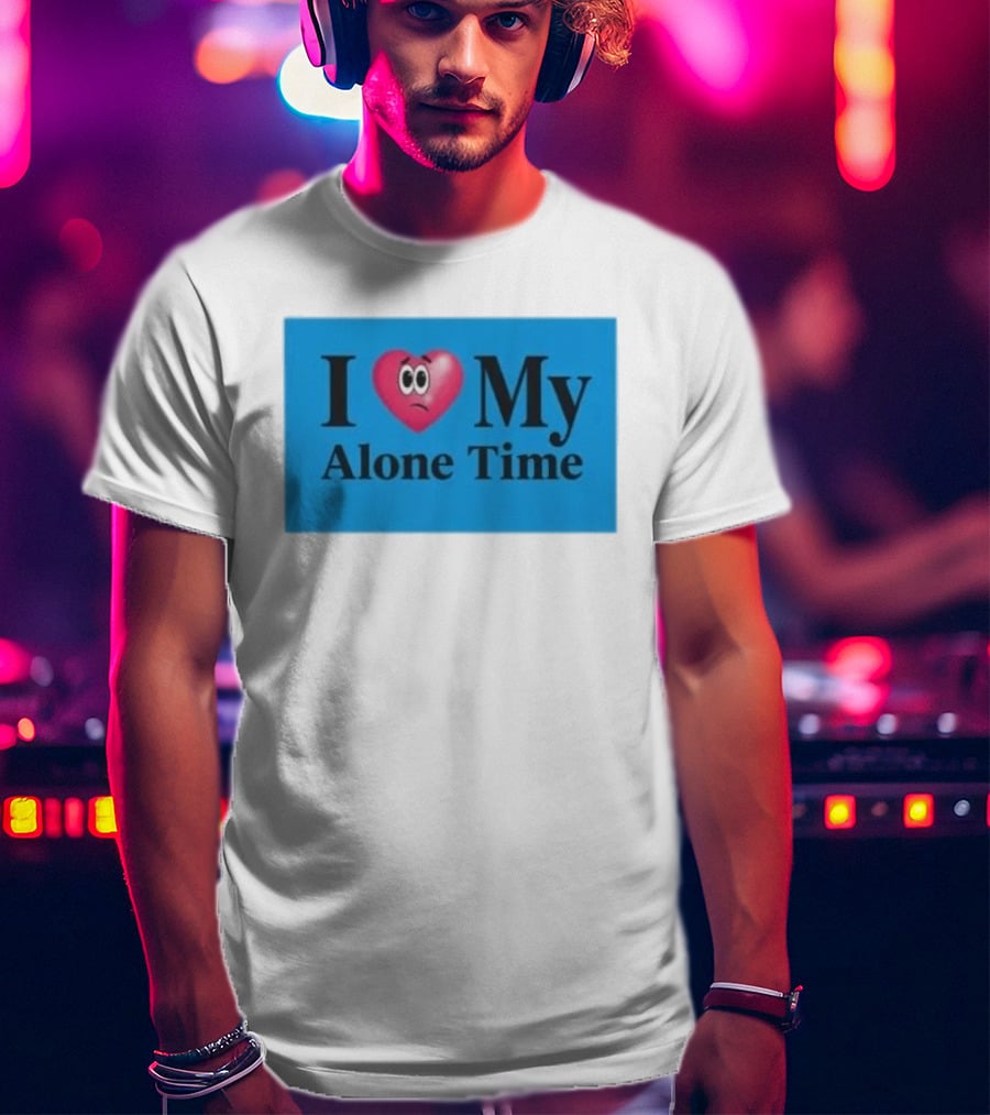 I Heart My Alone Time With Pink Heart Eyes T-Shirt