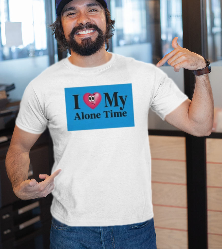 I Heart My Alone Time With Pink Heart Eyes T-Shirt