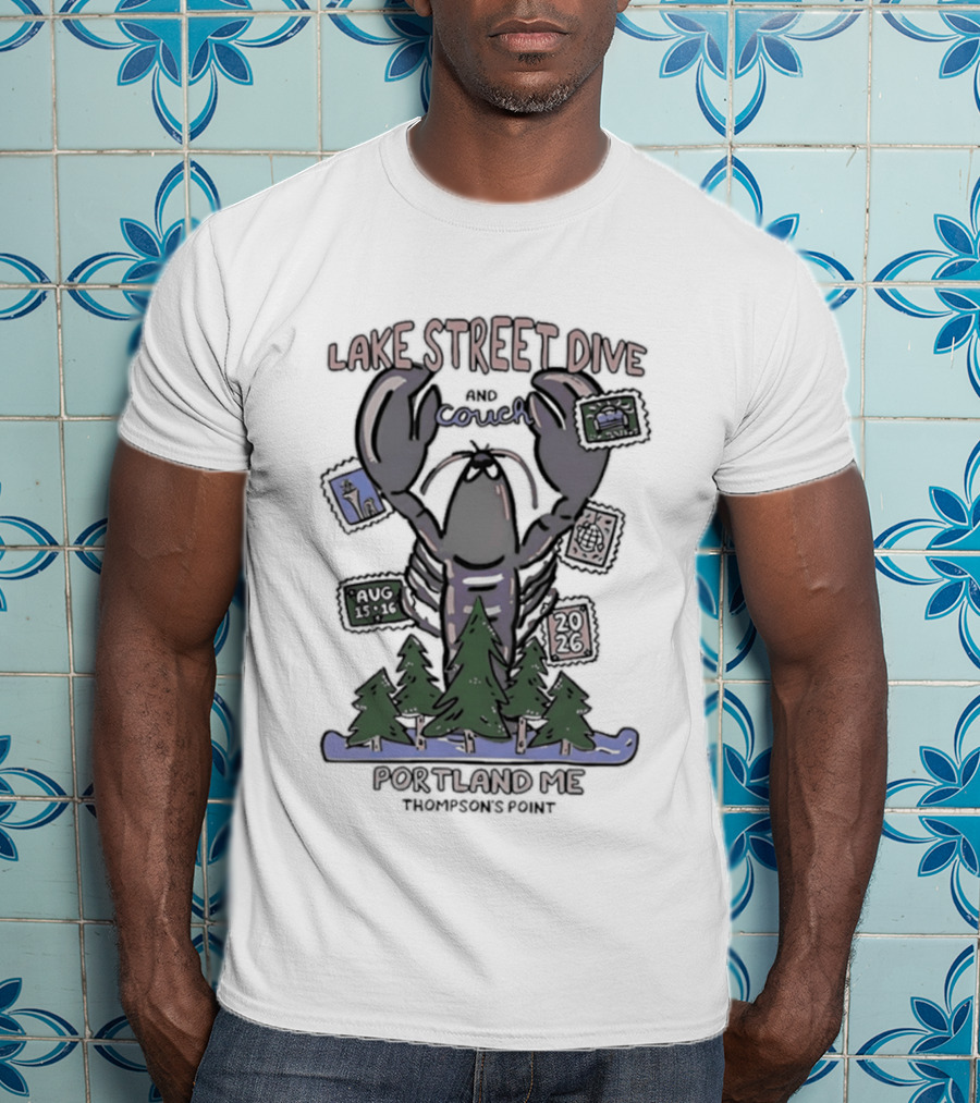 Lake Street Dive Portland ME Thompson's Point 2026 Lobster Trees Ski T-Shirt
