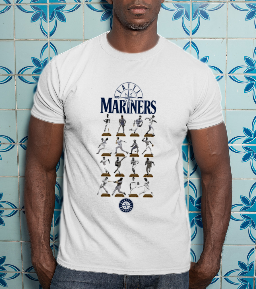 Seattle Mariners Legends Hall Of Fame Player Silhouettes And Washington State Ferries Wheel T-Shirt