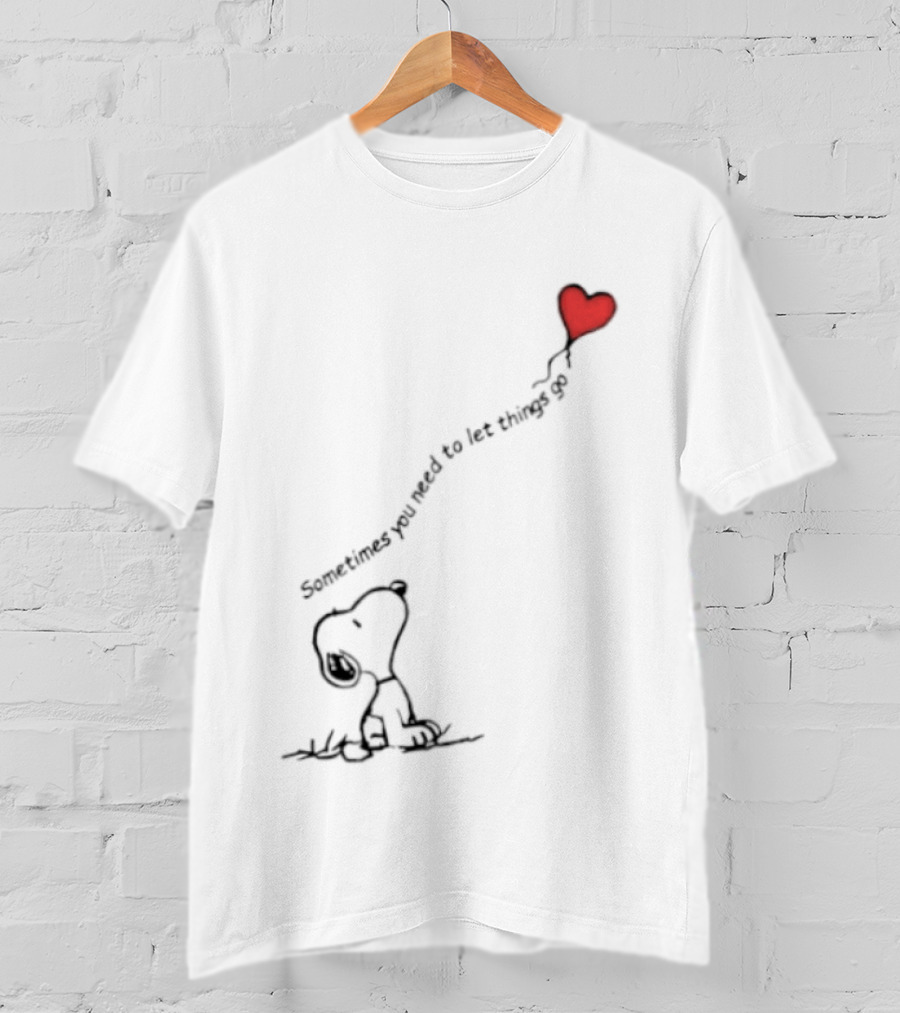 Snoopy Sometimes You Need To Let Things Go Heart Balloon Peanuts T-Shirt