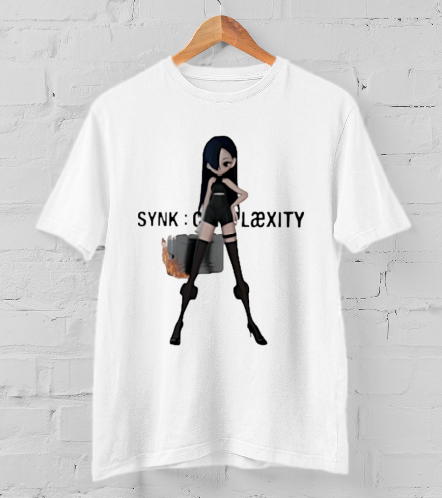 SYNK COMPLaeXITY Mysterious Anime Character With Burning Suitcase T-Shirt