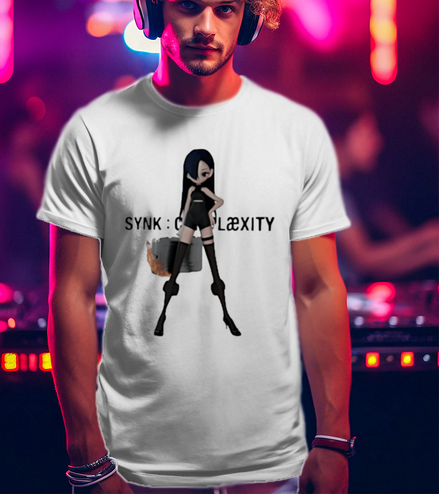 SYNK COMPLaeXITY Mysterious Anime Character With Burning Suitcase T-Shirt