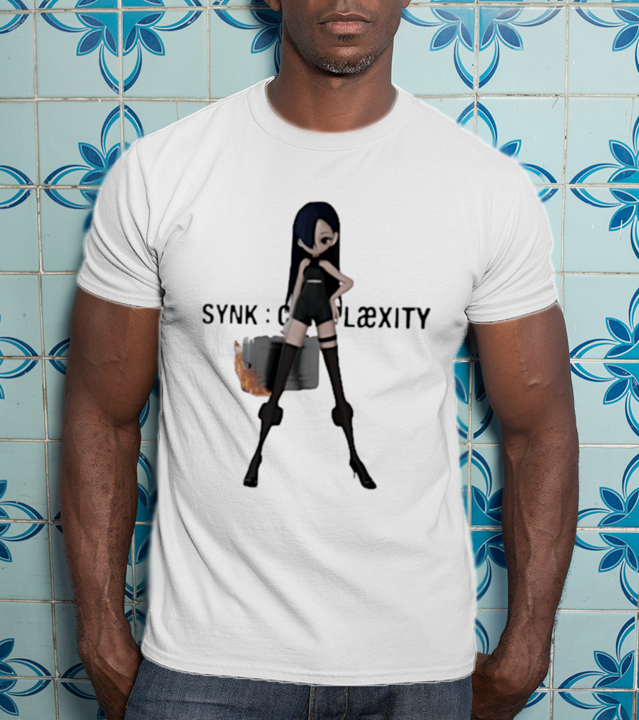 SYNK COMPLaeXITY Mysterious Anime Character With Burning Suitcase T-Shirt