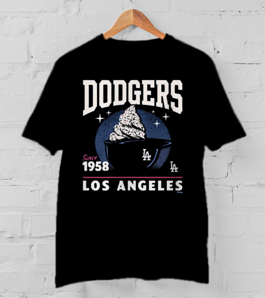 Dodgers Los Angeles Since 1958 Ice Cream LA T-Shirt