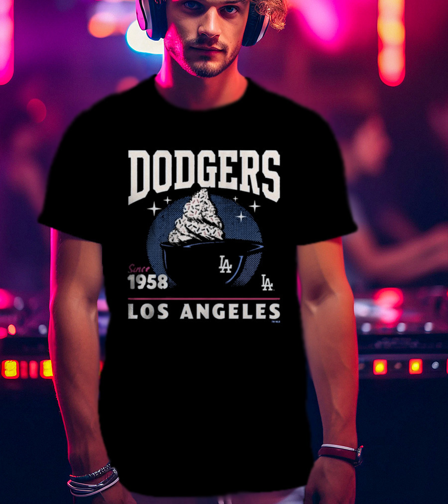 Dodgers Los Angeles Since 1958 Ice Cream LA T-Shirt