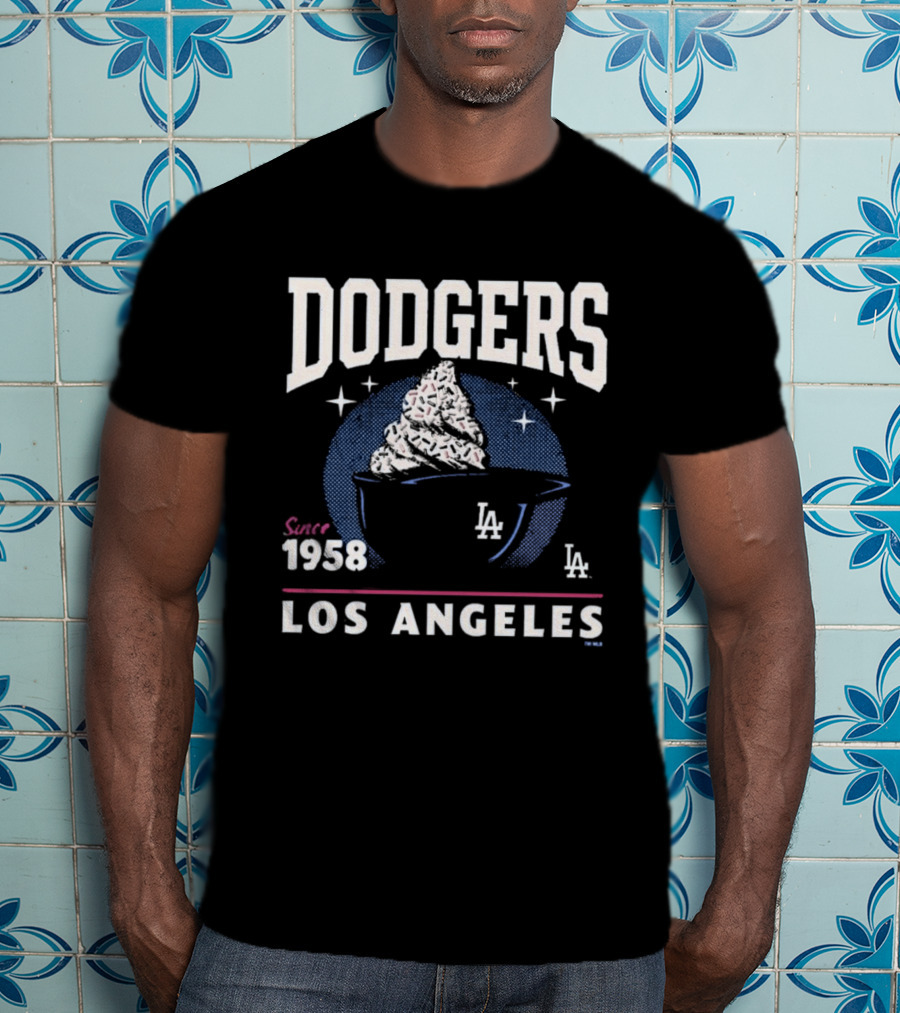Dodgers Los Angeles Since 1958 Ice Cream LA T-Shirt