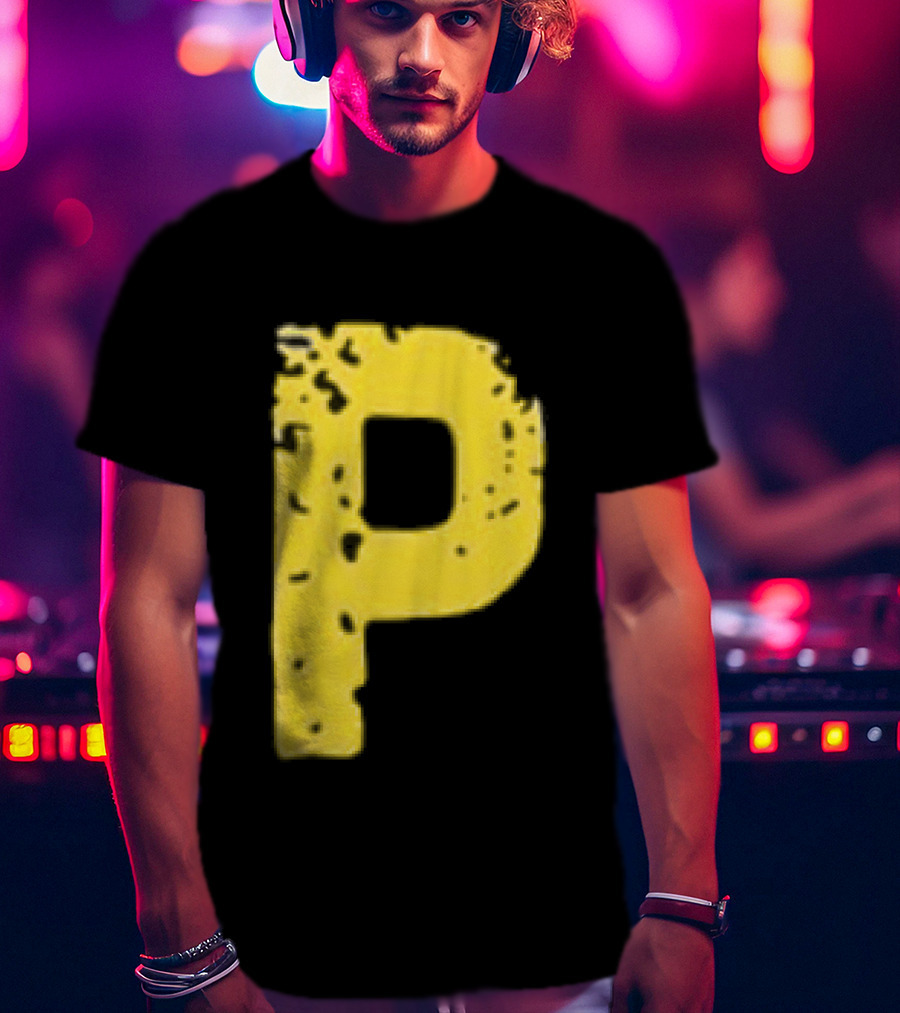 2026 Pirates IUP Night Yellow Pirate Letter P T-Shirt
