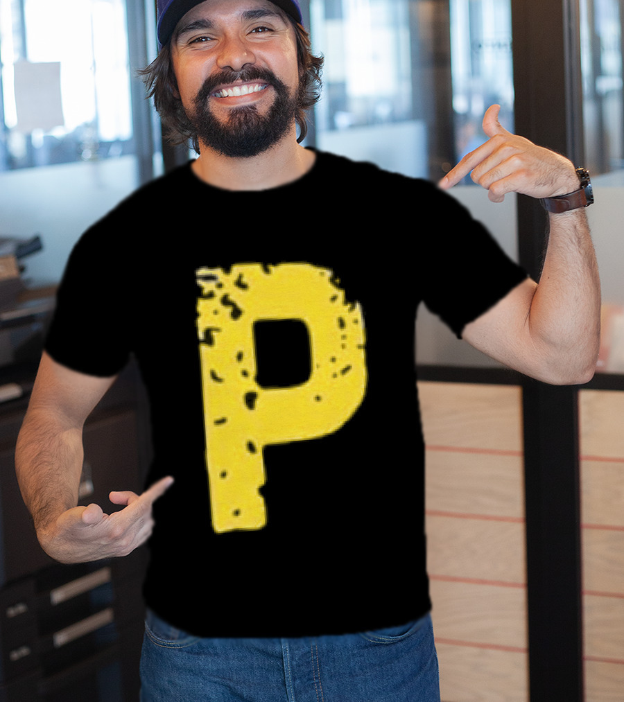 2026 Pirates IUP Night Yellow Pirate Letter P T-Shirt