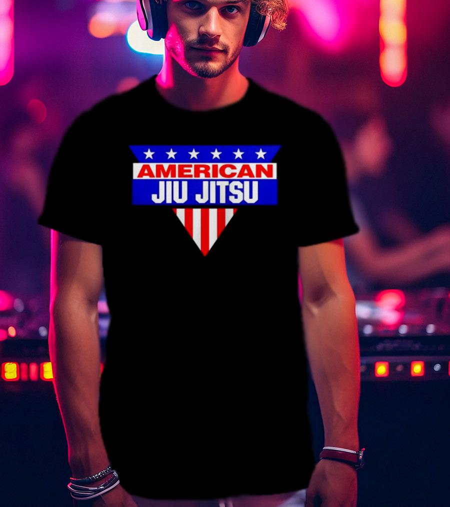 American Jiu Jitsu Stars And Stripes BJJ Martial Arts Grappling T-Shirt