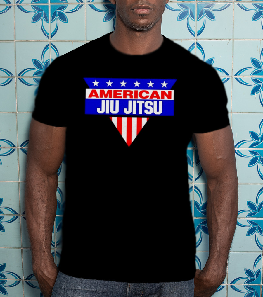 American Jiu Jitsu Stars And Stripes BJJ Martial Arts Grappling T-Shirt
