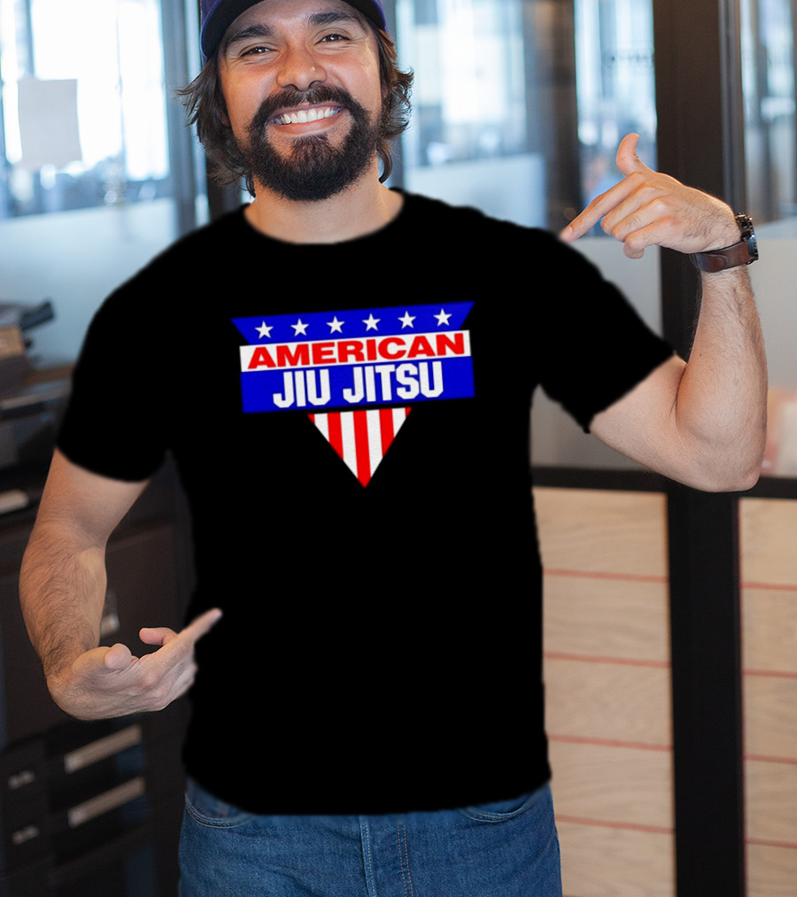 American Jiu Jitsu Stars And Stripes BJJ Martial Arts Grappling T-Shirt