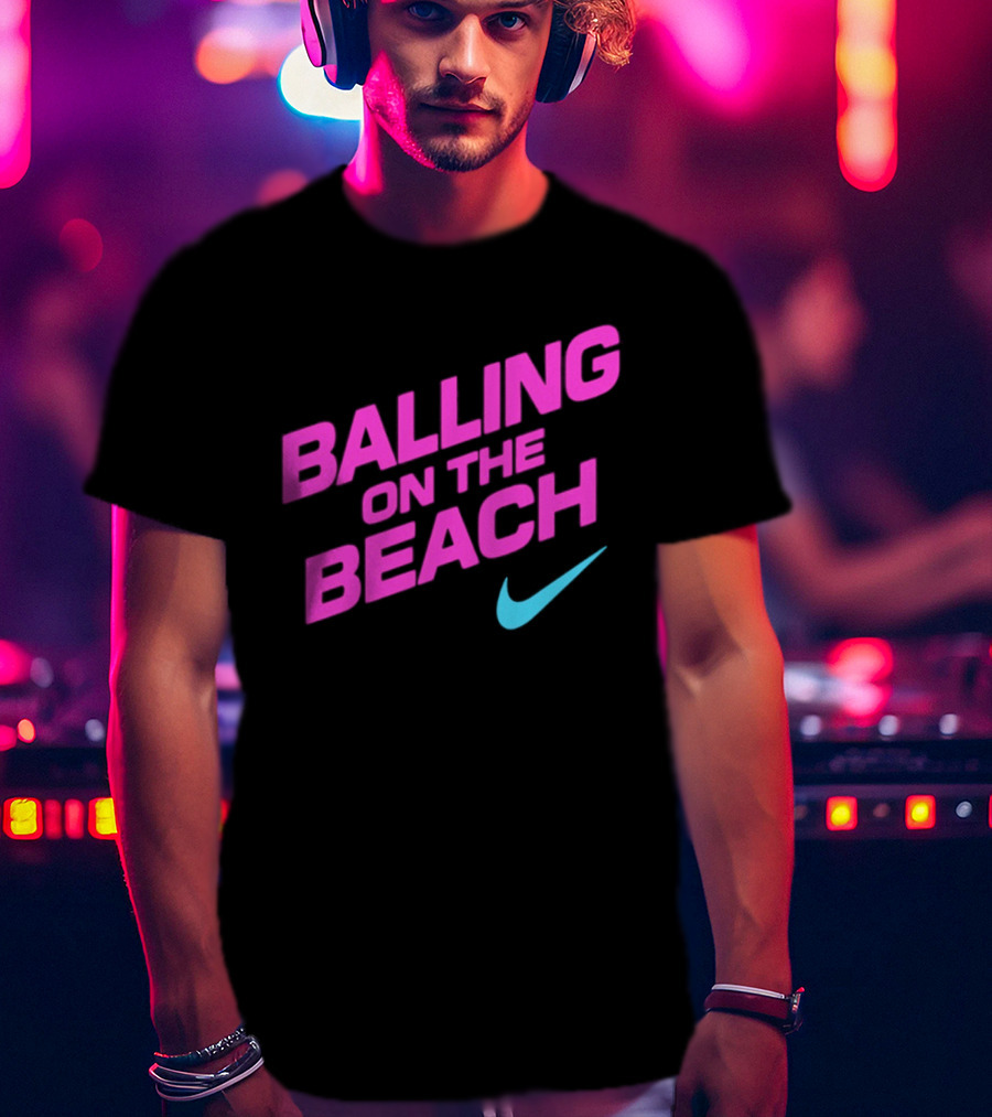 Balling On The Beach Nike Swoosh T-Shirt