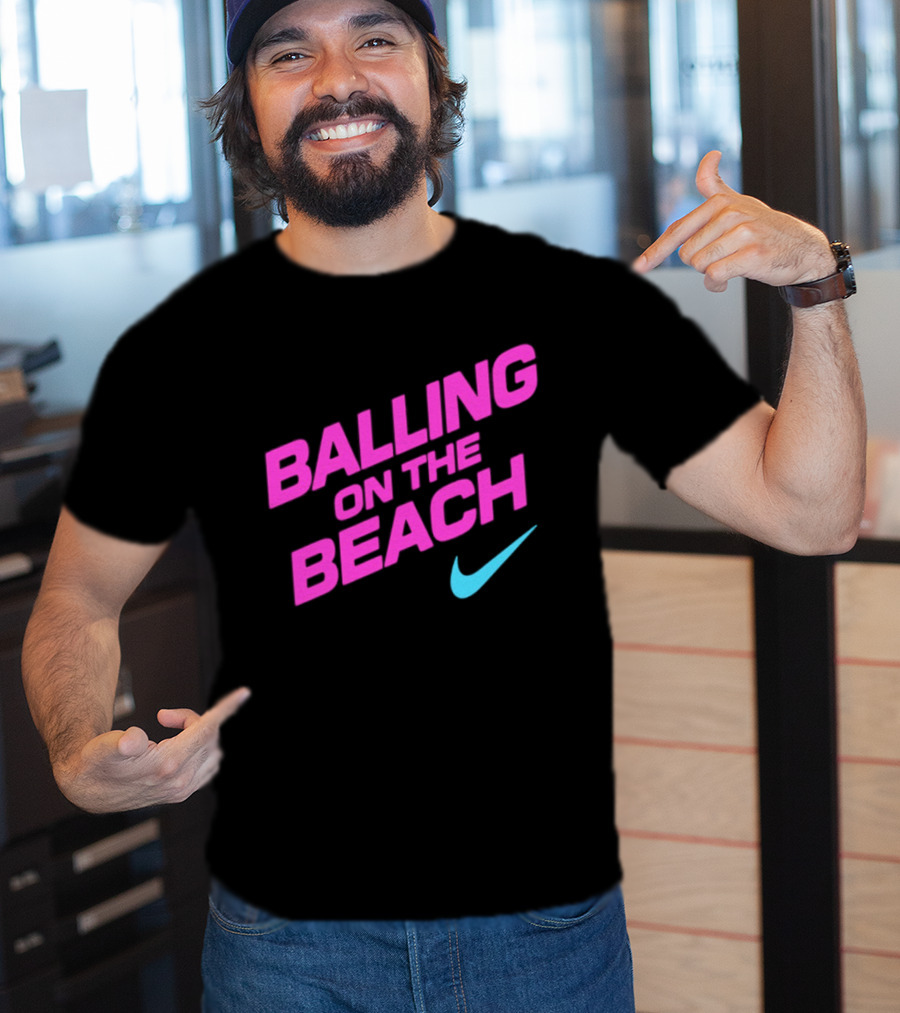 Balling On The Beach Nike Swoosh T-Shirt