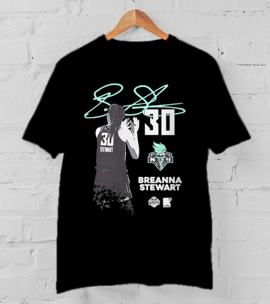 Breanna Stewart 30 New York Liberty NY Signature T-Shirt