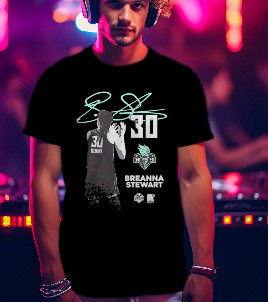 Breanna Stewart 30 New York Liberty NY Signature T-Shirt