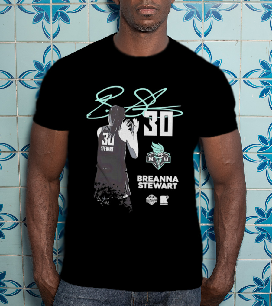 Breanna Stewart 30 New York Liberty NY Signature T-Shirt