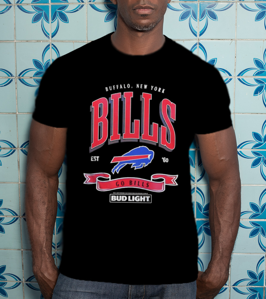 Buffalo New York Bills Est 1960 Go Bills Bud Light T-Shirt