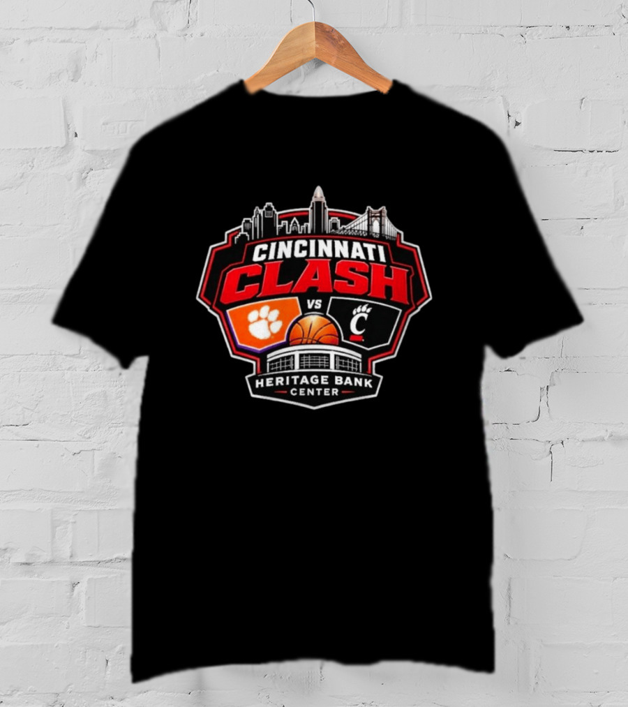 Clemson Vs Cincy Cincinnati Clash Heritage Bank Center 2026 T-Shirt