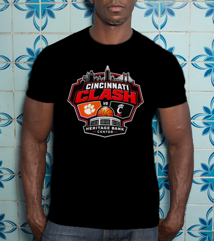 Clemson Vs Cincy Cincinnati Clash Heritage Bank Center 2026 T-Shirt