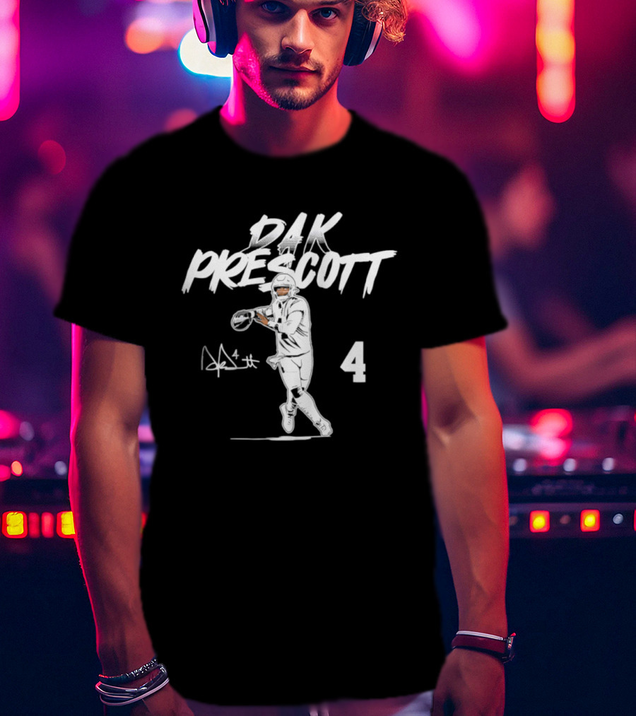 Dak Prescott 4 Dallas Cowboys 2026 Star Pose T-Shirt