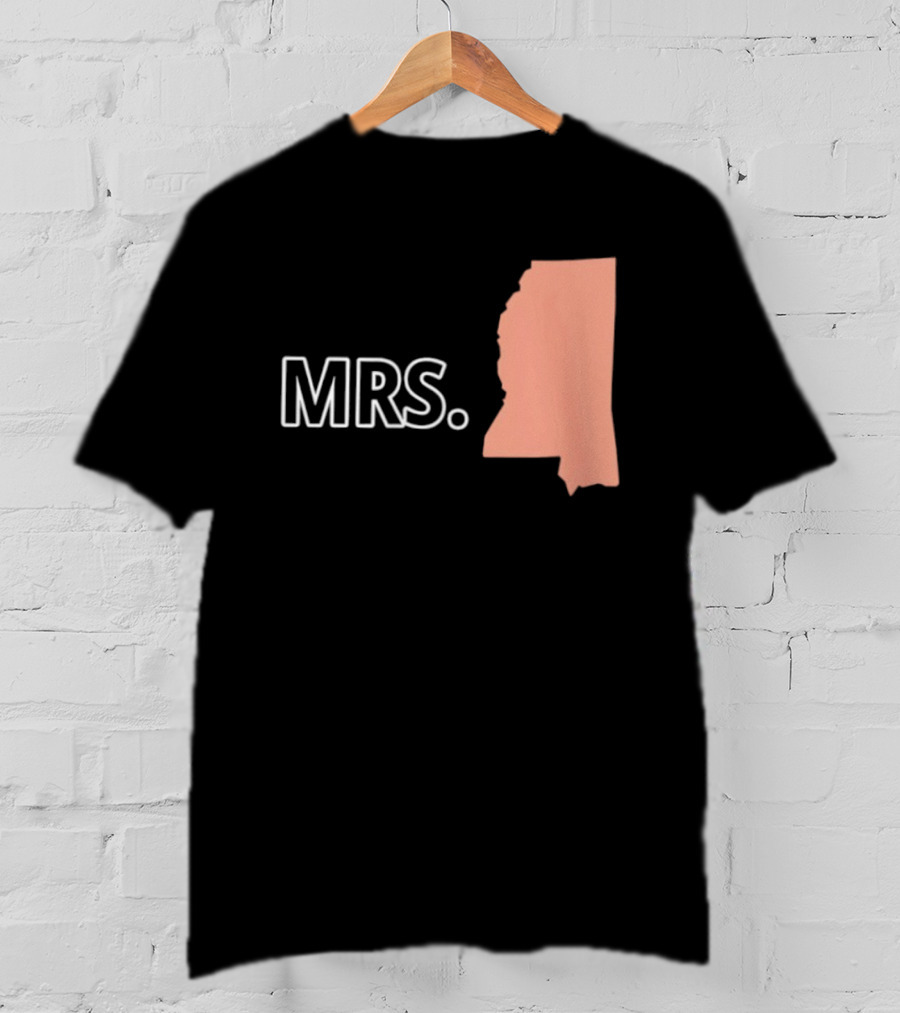 Mrs Mississippi State Map T-Shirt