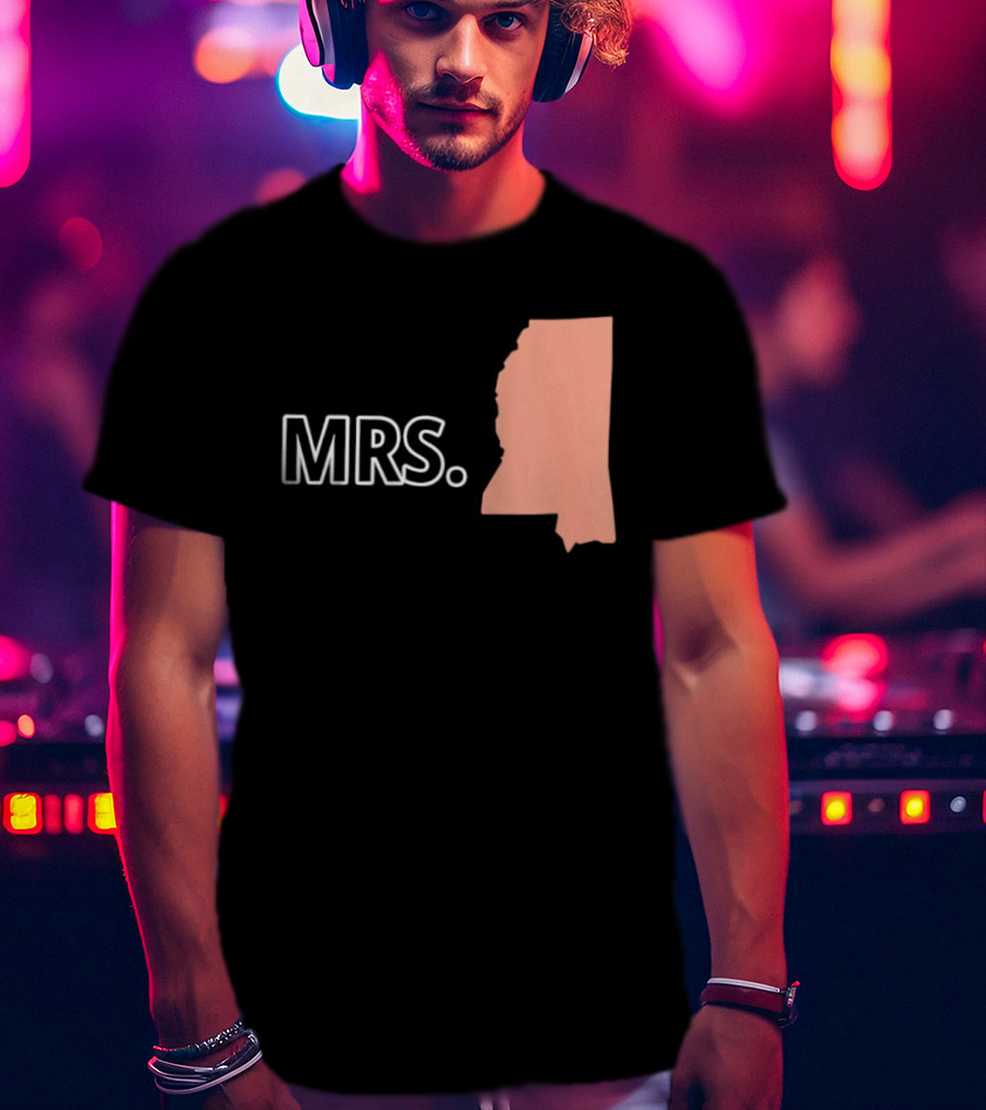 Mrs Mississippi State Map T-Shirt