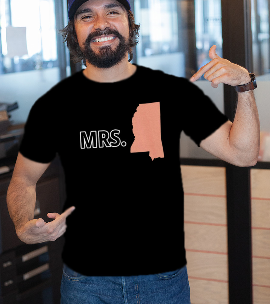 Mrs Mississippi State Map T-Shirt