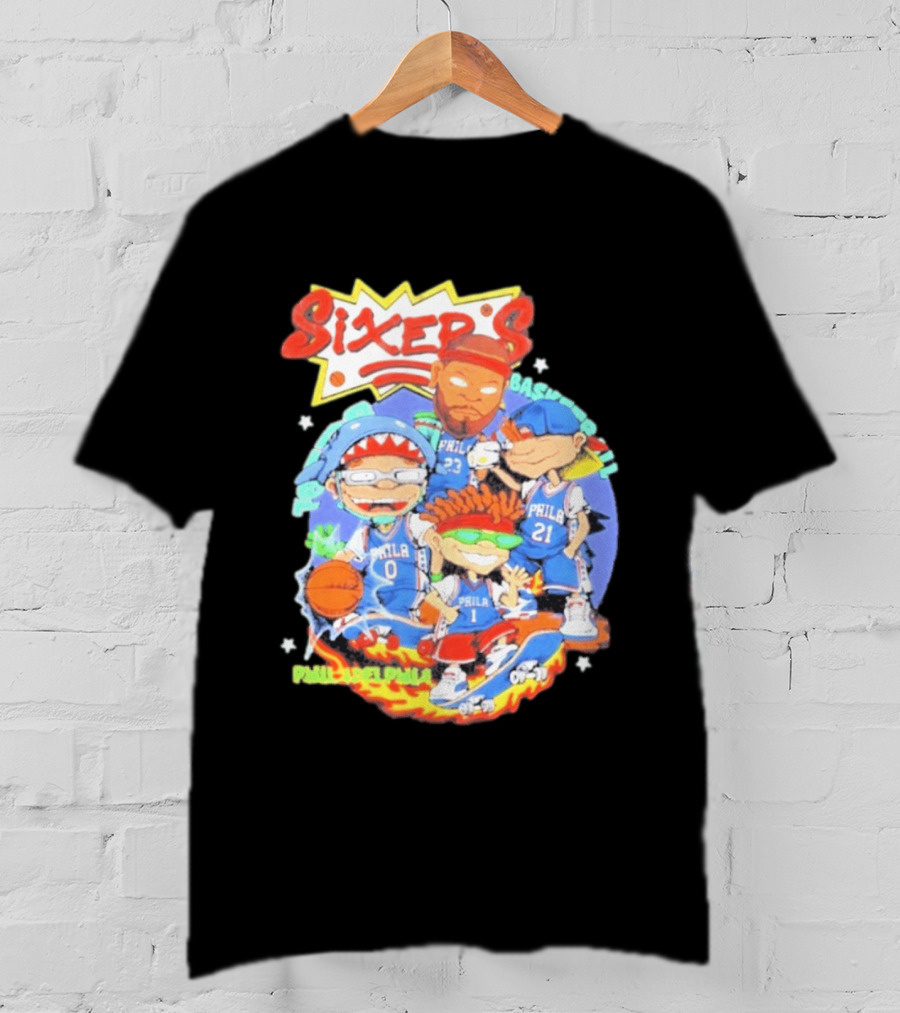 Philadelphia Sixers Basketball Rugrats Characters T-Shirt