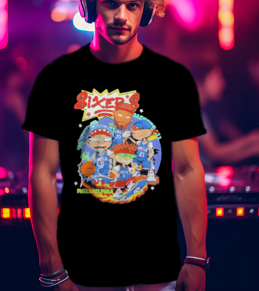 Philadelphia Sixers Basketball Rugrats Characters T-Shirt