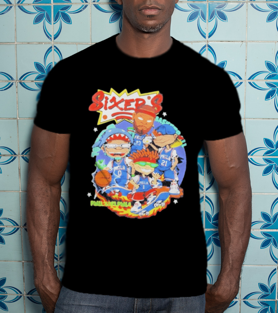 Philadelphia Sixers Basketball Rugrats Characters T-Shirt