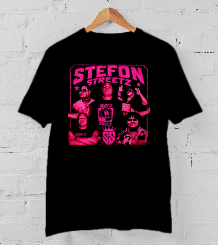 Stefon Streetz Pink Stars And Faces T-Shirt
