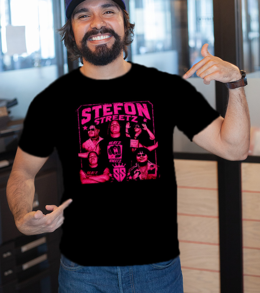 Stefon Streetz Pink Stars And Faces T-Shirt