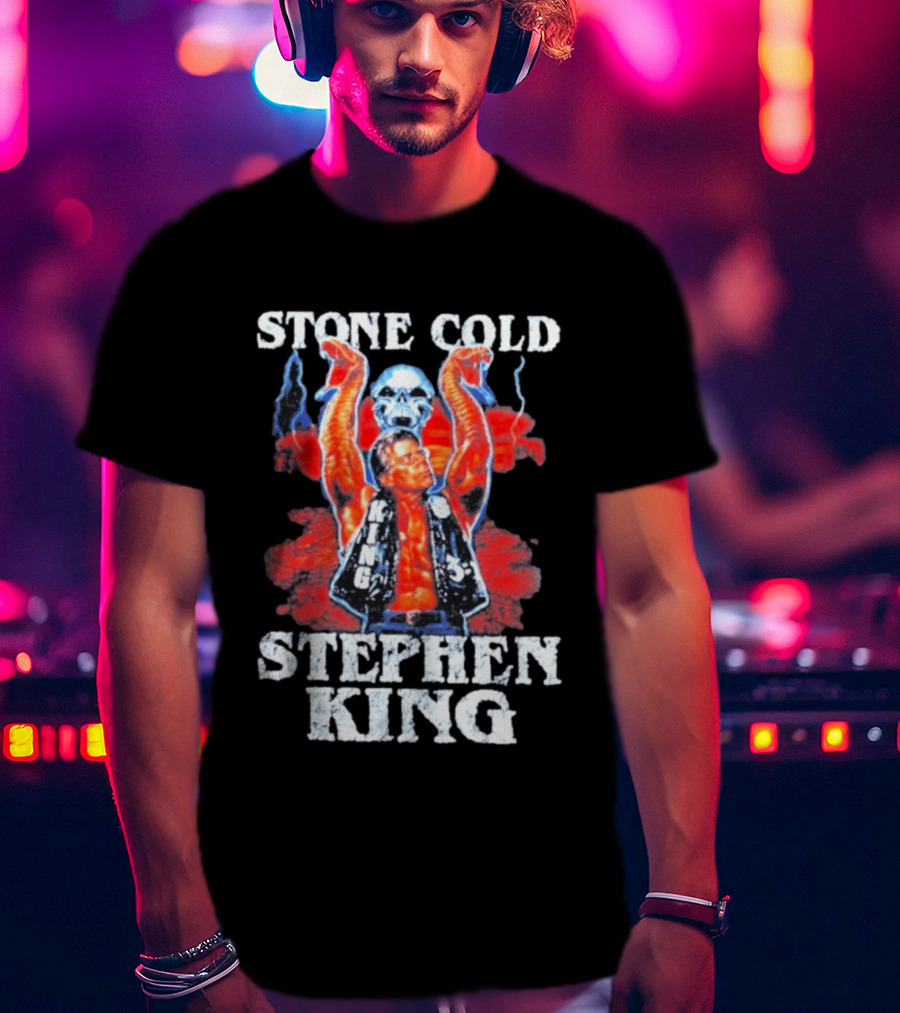 Stone Cold Stephen King 3 16 WWE Horror Scary Mashup T-Shirt