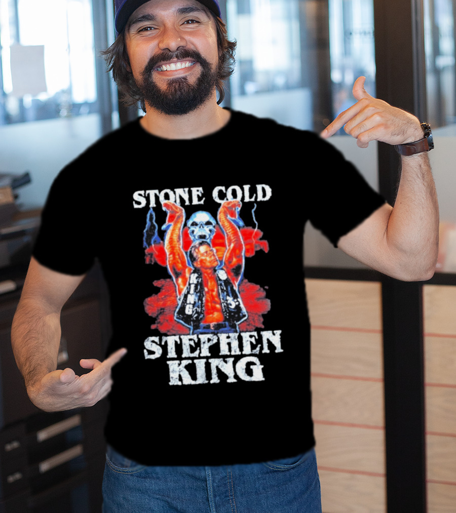 Stone Cold Stephen King 3 16 WWE Horror Scary Mashup T-Shirt