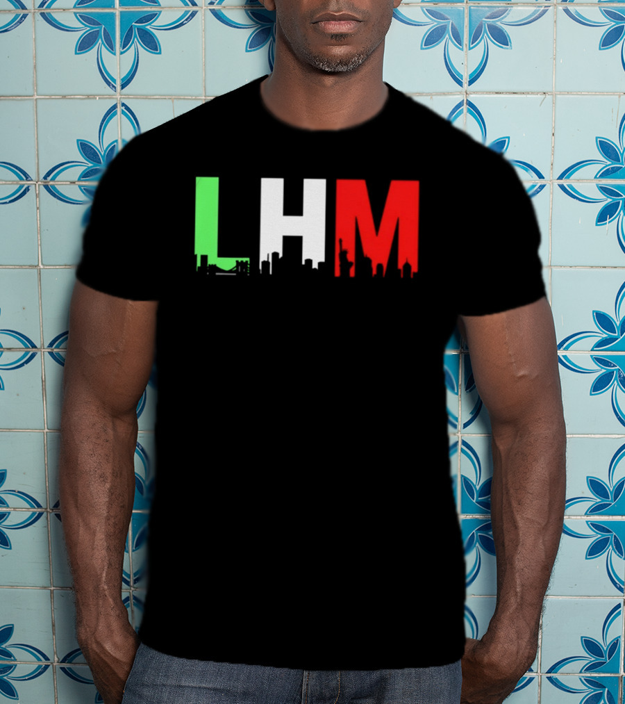 Stream Yvng Mobster LHM NYC Skyline Green White Red Drip Letters T-Shirt