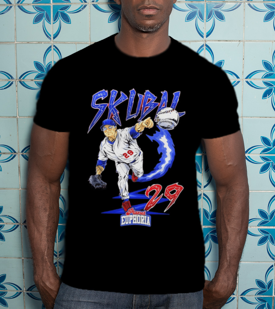 Tarik Skubal 29 Planet Euphoria Dodgers MLB Comic 2026 T-Shirt
