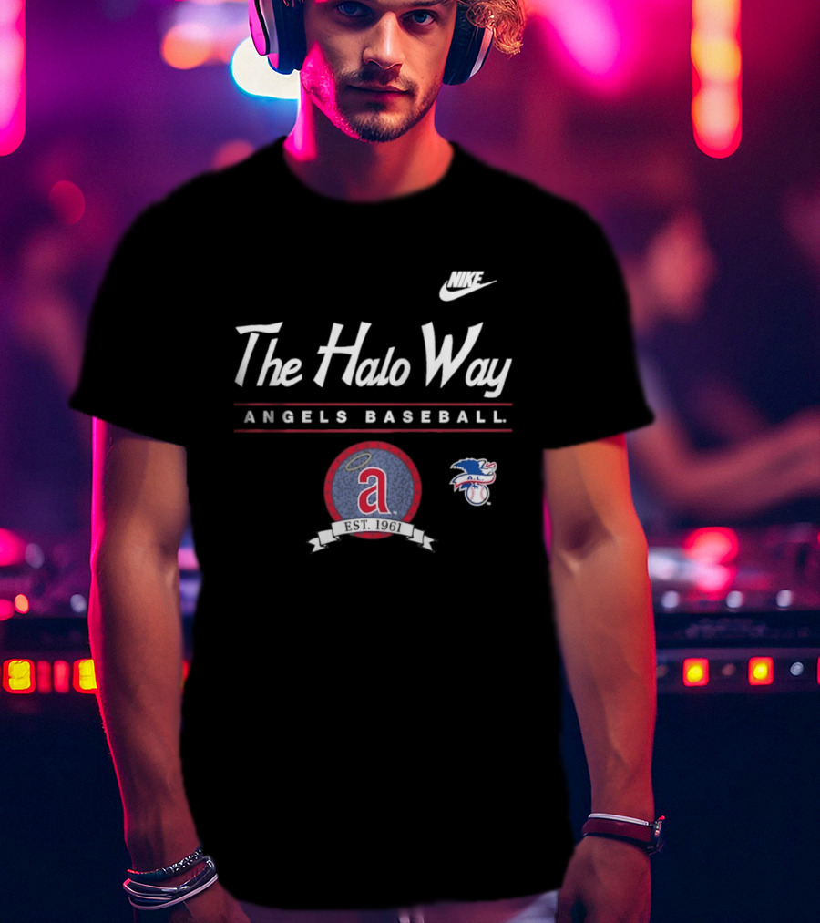 The Halo Way Angels Baseball Est 1961 MLB Nike A.L. T-Shirt