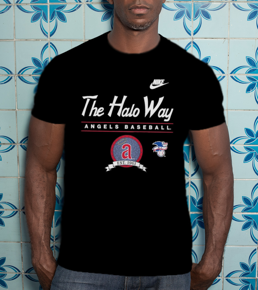 The Halo Way Angels Baseball Est 1961 MLB Nike A.L. T-Shirt