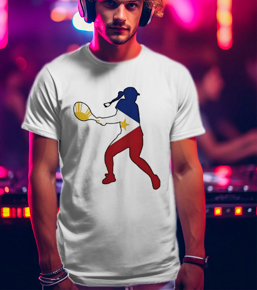 Alexandra Eala Tennis Player Silhouette Philippines Flag T-Shirt