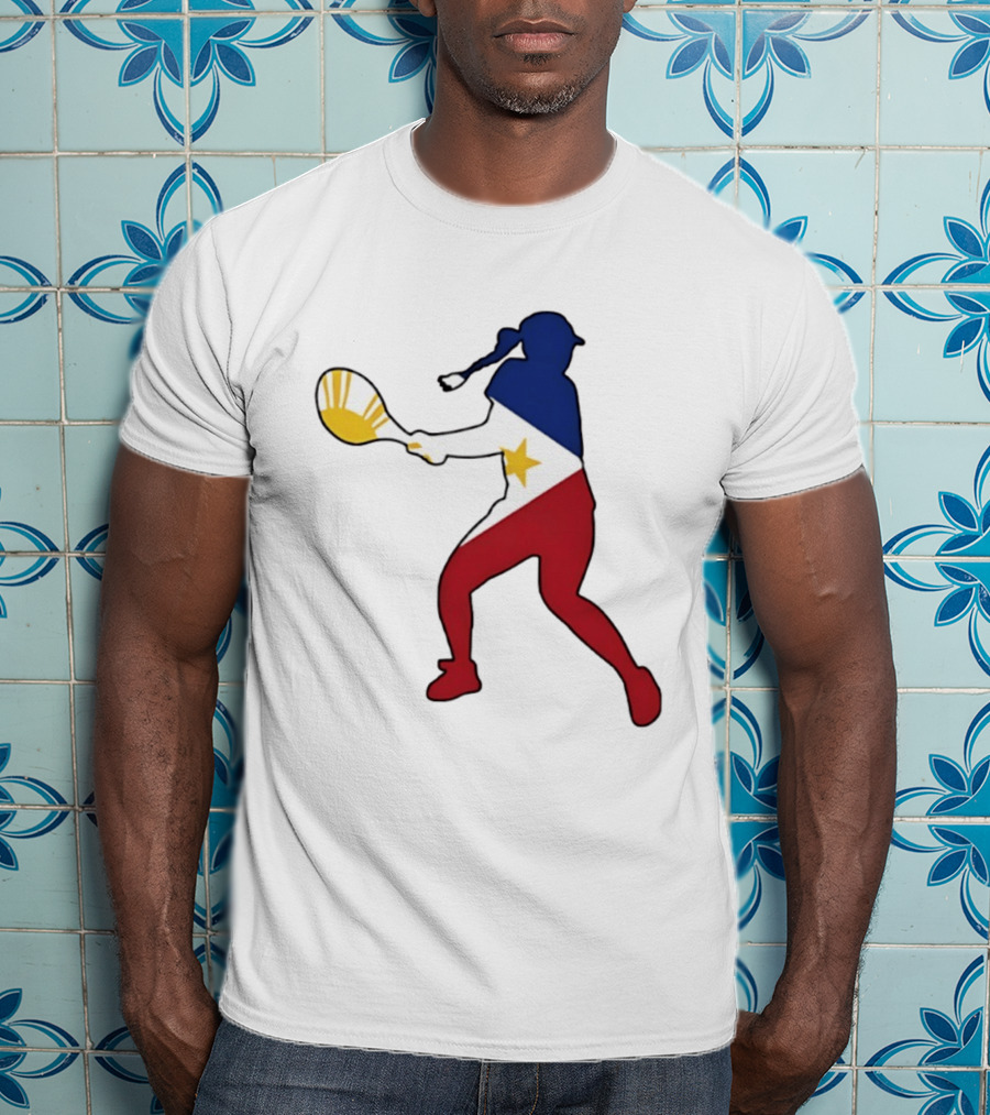 Alexandra Eala Tennis Player Silhouette Philippines Flag T-Shirt