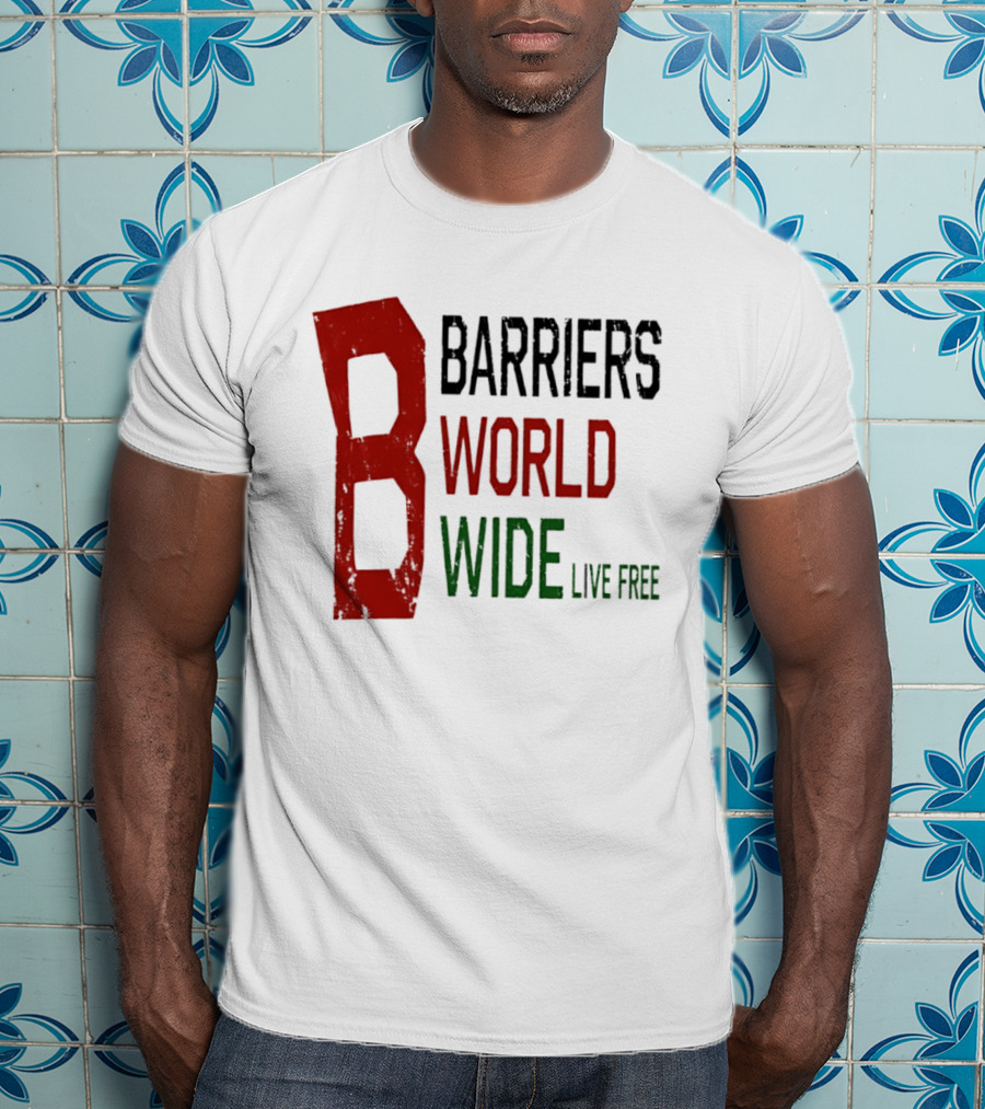 Barriers World Wide Live Free Streetwear Red Green T-Shirt