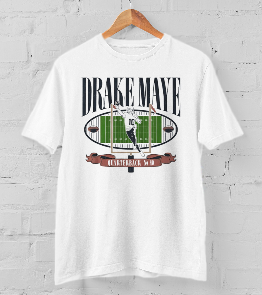 Drake Maye Quarterback No. 10 Football Gridiron Standouts T-Shirt